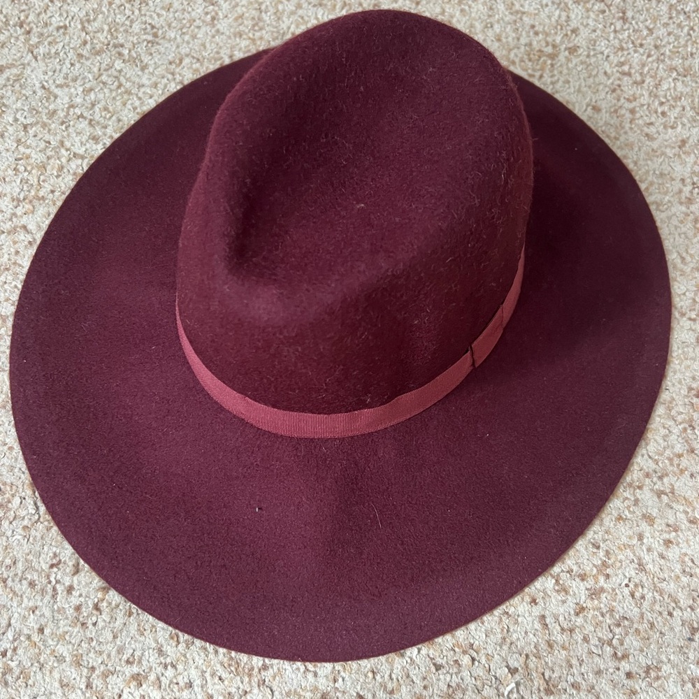 Burgundy Express panama hat NEVER WORN!